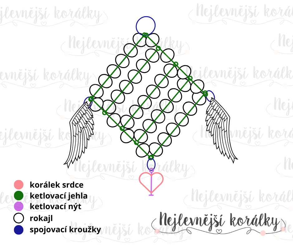 nejlevnejsi koralky navod valentynsky privesek